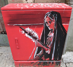Street art on electricity box.