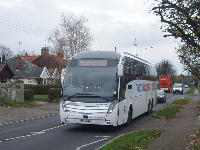 DSCF5473 Whippet Coaches (National Express contractor) NX21 (BL17 XAZ) in Mildenhall - 20 Nov 2018