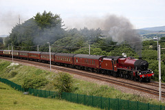 LMS class 6P Jubilee 4-6-0 45699 GALATEA with 1Z86 07.13 Milton Keynes - Carlisle The Cumbrian Mountain Express at Beckhouse Hairdrigg near Lambrigg 23rd June 2018(steam from Carnforth)