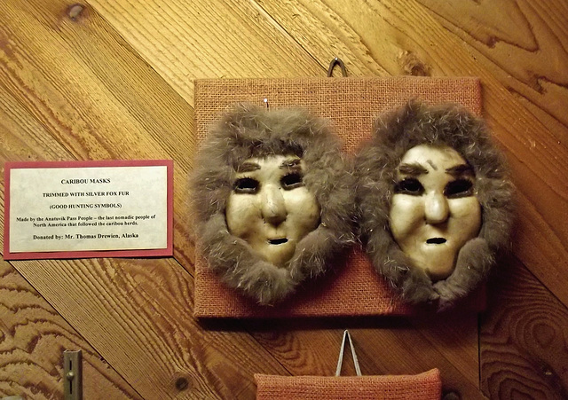 Caribou hide & fox fur masks