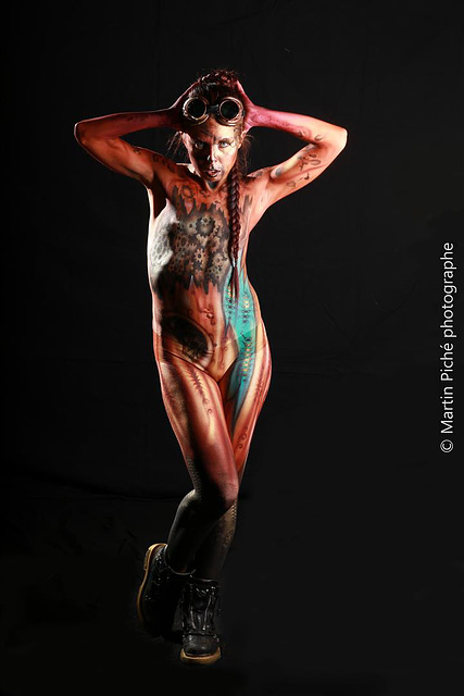 Steampunk body painting "Patric Greg"
