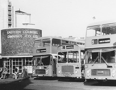 Eastern Counties Bury St. Edmunds bus stn - Aug 1979