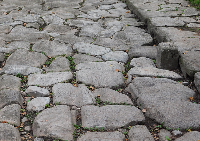 Detail of the Roman Road in the Public Garden of Vienne, October 2022