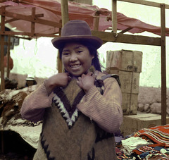 A smile fron a girl from Puno, in the Cuzco Market