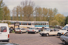 Coaches parked in Santon Downham – May 1992 (159-12A)