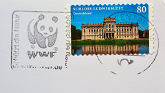 Panda bear employed to cancel stamps