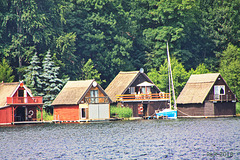 Plau, Bootshäuser am Plauer See