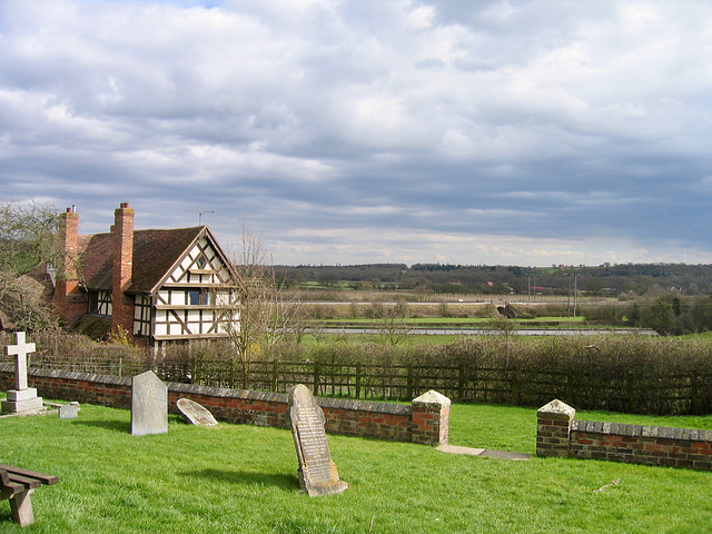 Looking South from the Churchyard of Church of St James the Apostle at Oddingley
