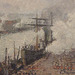 Detail of Steamboats in the Port of Rouen by Pissarro in the Metropolitan Museum of Art, May 2011