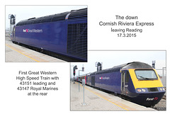 Cornish Riviera Express leaving Reading station - 17.3.2015