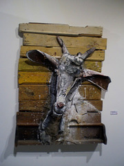 Calculating goat, by Bordalo II.