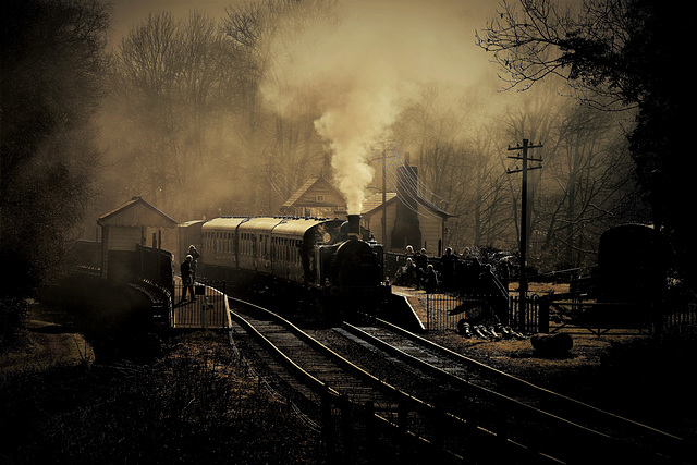 The smoke laden atmosphere of Consall station