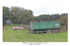 A Griffiths farm trailer and unidentified triple land roller Chyngton Farm 21 9 2022