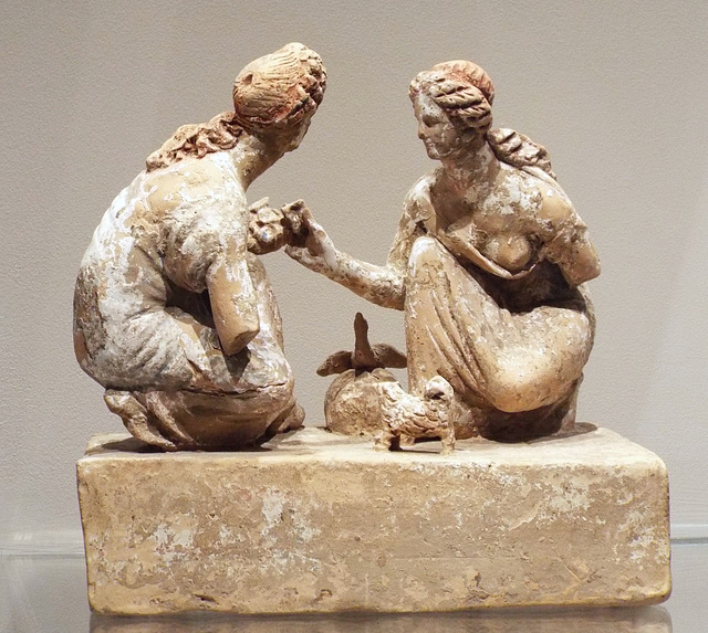 Girls Playing Knucklebones with Pets in the Boston Museum of Fine Arts, January 2018