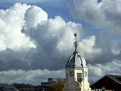Playhouse clock tower and weathervane