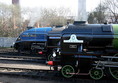 Pacific Line Up Barrow Hill Roundhouse 5th April 2009