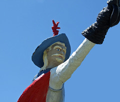 Detail of one of the Musketeer Statues at Casa Basso, July 2011