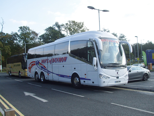 DSCF5307 Don's Coaches DH16 DON (YN16 WUP) and DN12 DON (YJ12 KFE) at Barton Mills - 31 Oct 2018