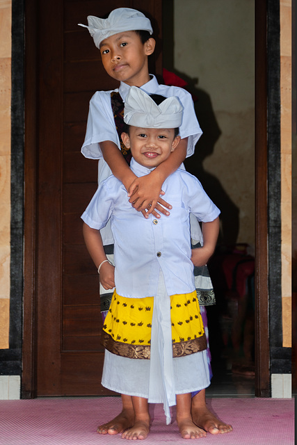 Two boys in their Balinese dress