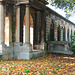 brompton cemetery , london,the cemetery chapel and colonnades over catacombs were built by benjamin baud between 1840- 44