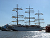 Erstes Einlaufen der "Sea Cloud Spirit" in Hamburg