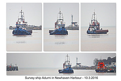 Survey vessel Adurni working in Newhaven Harbour - 10.3.2016
