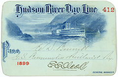 Hudson River Day Line Pass, 1899