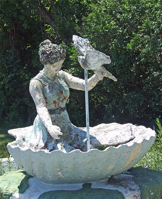 Detail of the Sculpture in the Fountain at Casa Basso, July 2011