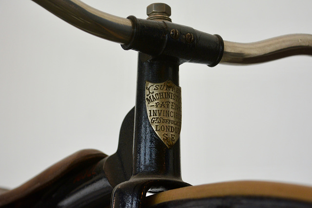 Prague 2019 – National Technical Museum – Handlebar of a 1883 Invicible penny-farthing