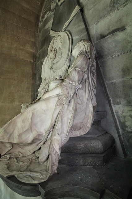 Memorial to George Lynn (c1758) by Louis-Francois Roubiliac, St Mary's Church, Southwick, Northamptonshire