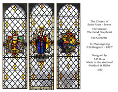 Lewes - Saint Anne - F.G.Sheppard windows - by A.E. Buss - from the studio of Goddard & Gibbs 1987