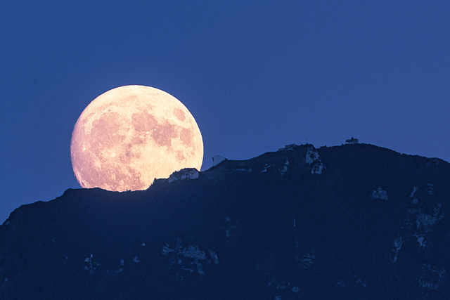 The Moon Behind The Hochfelln (1,674 m)
