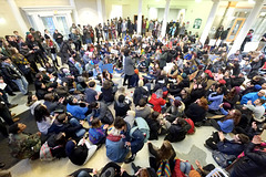 Later, a sit-in at the student center