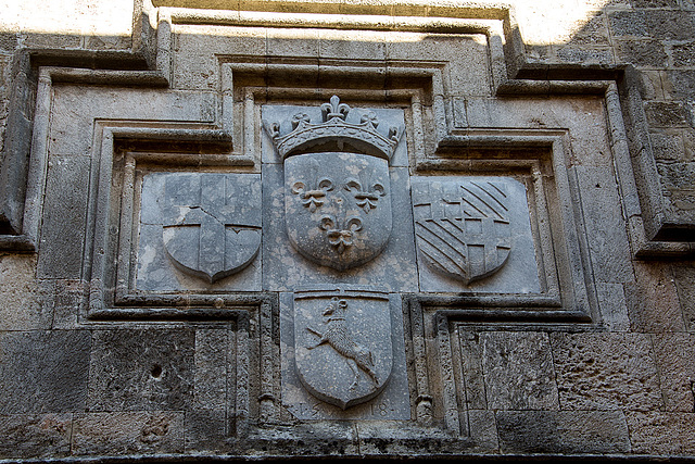 20151203 9573VRAw [R~GR] Wappen, Altstadt, Rhodos