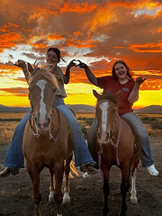 Two wild cowgirls