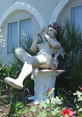 Sculpture of a Female Nude on a Pedestal at Casa Basso, July 2011