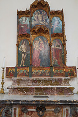 Resurrection, Madonna and Child, Saints