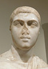 Detail of a Marble Portrait Bust of Alexander Severus in the Metropolitan Museum of Art, September 2018