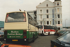 Blackburn Coachlines 326 (H174 EJU) and Ogden’s Travel DOI 9172 (C631 TUT) in Scarborough – 12 Aug 1994 (235-35)