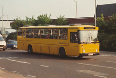 British Airways East Lancs bodied Scania at Heathrow – 4 May 1989 (84-23A)