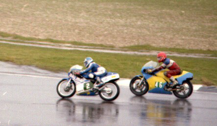Thruxton 1984 - 6a British bikes racing in the rain