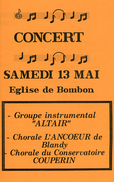 Concert à Bombon le 13 mai 2000