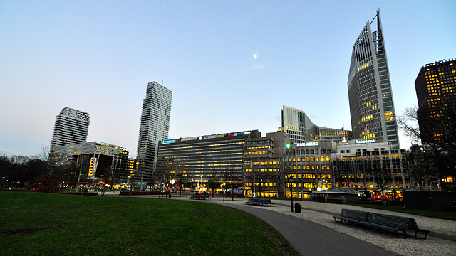 View of The Hague Central Station and surrounding buildings