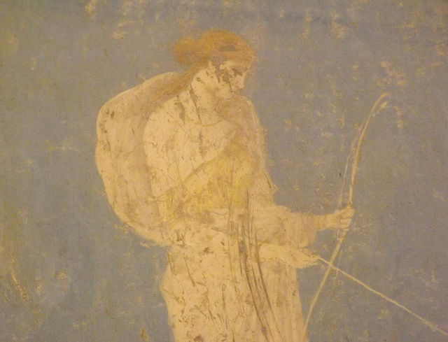 Detail of the Painting of Diana from Stabiae in the Naples Archaeological Museum, June 2013