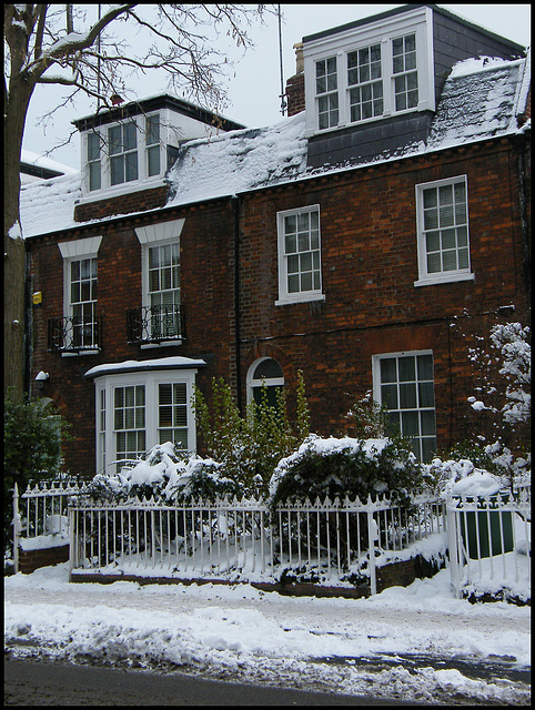 wintry houses in Walton Street