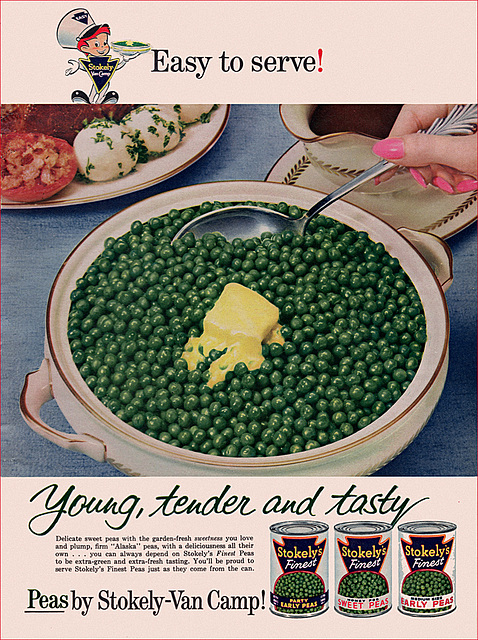 Stokely-Van Camp Peas Ad, 1959