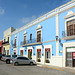 Mexico, Campeche, Houses on the Independence Square (Plaza de la Independencia)