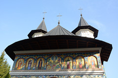 Romania, Neamț Monastery, The Top of the Facade of the Church of  Saint John Jacob