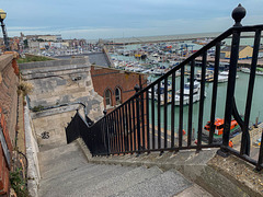 Steps down to harbour