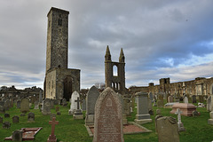 St. Rules Tower and Ruins of St. Andrews Cathedral, Fife, Scotland